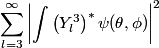 \begin{align*}\sum_{l = 3}^{\infty} \left|\int \left(Y_l^3\right)^* \psi(\theta, \phi)\right|^2\end{align*}